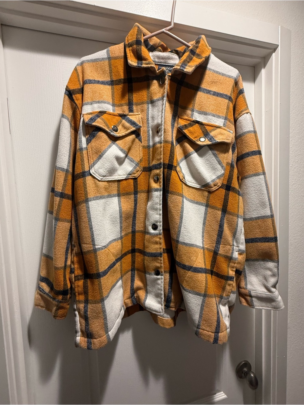 Women’s Yellow Plaid Fleece Jacket - Cozy Button-Up